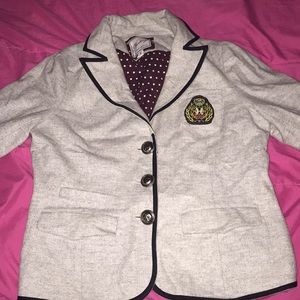 Gray button up jacket